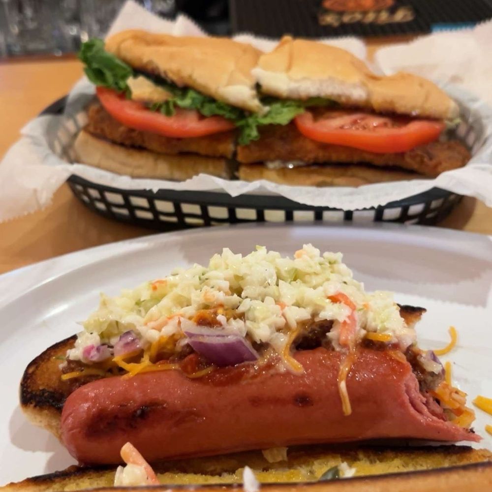 WV Slaw Dog and Cod sandwich WV Slaw Dog and Cod sandwich