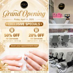 Envy Nails Spa - GRAND OPENING - UP TO 50% OFF

We're so excited to welcome you to the official GRAND OPENING of Envy Nails Spa on ,