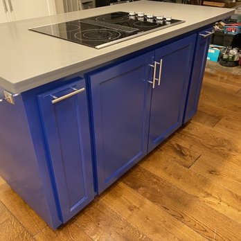 Elite Custom Cabinetry - We chose "Elmer's Echo" as the paint color for the island. - Cabinetry Near Me - Fairfield, California