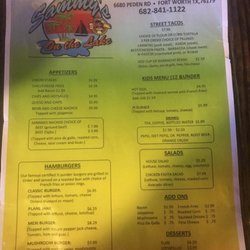 Sammy’s On The Lake - Menu