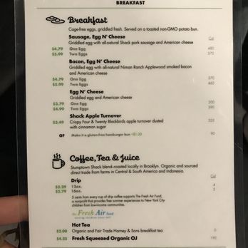 Shake Shack - Penn Station - Breakfast Menu - Burgers Near Me - New York, New York Shake Shack - Penn Station - Breakfast Menu - Burgers Near Me - New York, New York