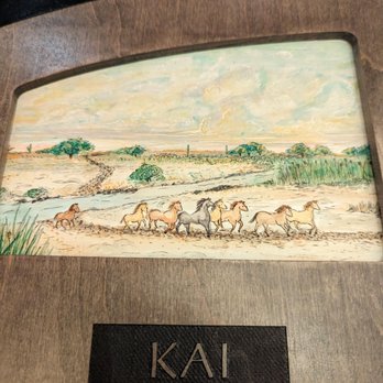 Kai - Unique, hand drawn, menus:  The Wild Horses - New American Near Me - Phoenix, Arizona