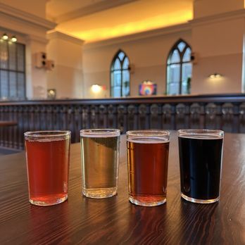 Mellotone Beer Project - (left to right) Melograno Sour, Standard Time, Friend of Mine, Silhouette - Cocktail Bars Near Me - Cincinnati, Ohio Mellotone Beer Project - (left to right) Melograno Sour, Standard Time, Friend of Mine, Silhouette - Cocktail Bars Near Me - Cincinnati, Ohio