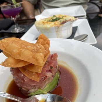 Perch - Ahi Tuna Tartare and French Onion Soup (in the back) - Lounges Near Me - Los Angeles, California Perch - Ahi Tuna Tartare and French Onion Soup (in the back) - Lounges Near Me - Los Angeles, California
