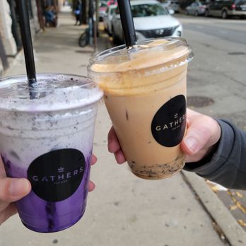 Gathers Tea Bar - Ube monster & pumpkin cream chai - Bubble Tea Near Me - Chicago, Illinois Gathers Tea Bar - Ube monster & pumpkin cream chai - Bubble Tea Near Me - Chicago, Illinois