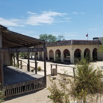 Judge Roy Bean Visitor Center - Visitor center on the right, Jersey Lilly on the left - Visitor Centers Near Me - Langtry, Texas