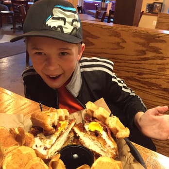 Grill 309 - Chicken and Waffles. Amazed that he ate it all. - Bars Near Me - Culpeper, Virginia