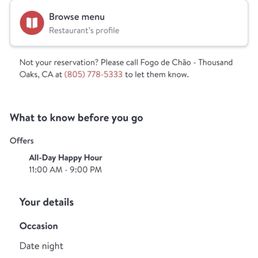 My reservation
