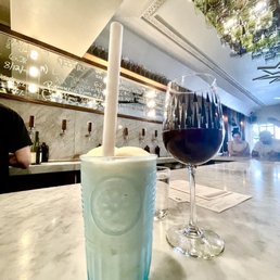 Frozen drink and Red wine