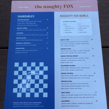 The Naughty Fox - Menu - New American Near Me - Avalon, California The Naughty Fox - Menu - New American Near Me - Avalon, California