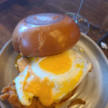 Yardbird - Egg & Chicken sandwich on poppyseed roll - Southern Near Me - Los Angeles, California Yardbird - Egg & Chicken sandwich on poppyseed roll - Southern Near Me - Los Angeles, California