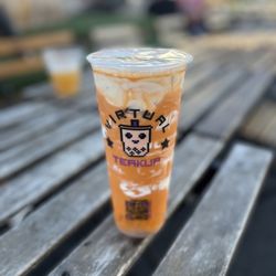 Thai tea with crystal boba