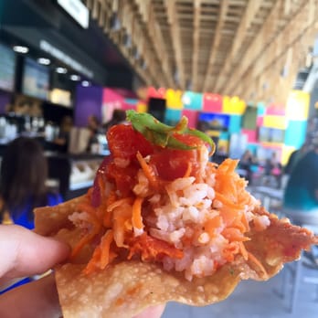 REBOL - Tuna Poke Bol on the wonton crisp - Coffee & Tea Near Me - Cleveland, Ohio