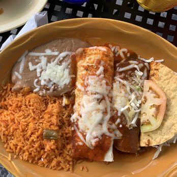 El Patio - Combo meal , hard shell beef taco , chic enchilada and beef burrito - Mexican Near Me - Lexington, Kentucky