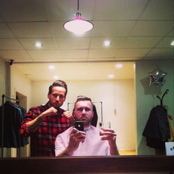 Uppercut Barbershop - Post-cut @ Uppercut. Scotch in hand.