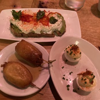 Cafe Ba-Ba-Reeba! - Burrata & Avocado Toast, deviled eggs w jamon, and chicken & chorizo skewer. Yum! - Spanish Near Me - Chicago, Illinois Cafe Ba-Ba-Reeba! - Burrata & Avocado Toast, deviled eggs w jamon, and chicken & chorizo skewer. Yum! - Spanish Near Me - Chicago, Illinois