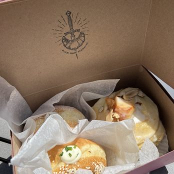 Black Magic Bakehouse - 2 stuffed donuts and special cinnamon bun - Coffee & Tea Near Me - Ridgewood, New Jersey