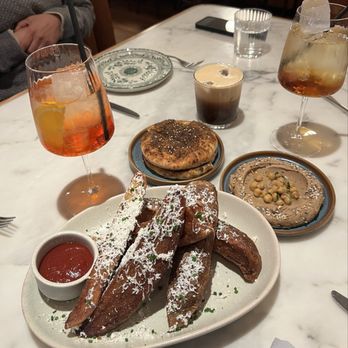 Leonetta - Za'atar Steak Fries, and Black Garlic Hummus - Mediterranean Near Me - New York, New York Leonetta - Za'atar Steak Fries, and Black Garlic Hummus - Mediterranean Near Me - New York, New York