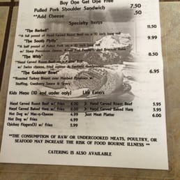 Menu side 1 of 2