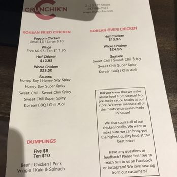 Crunchik'n - Menu - Korean Near Me - Philadelphia, Pennsylvania Crunchik'n - Menu - Korean Near Me - Philadelphia, Pennsylvania