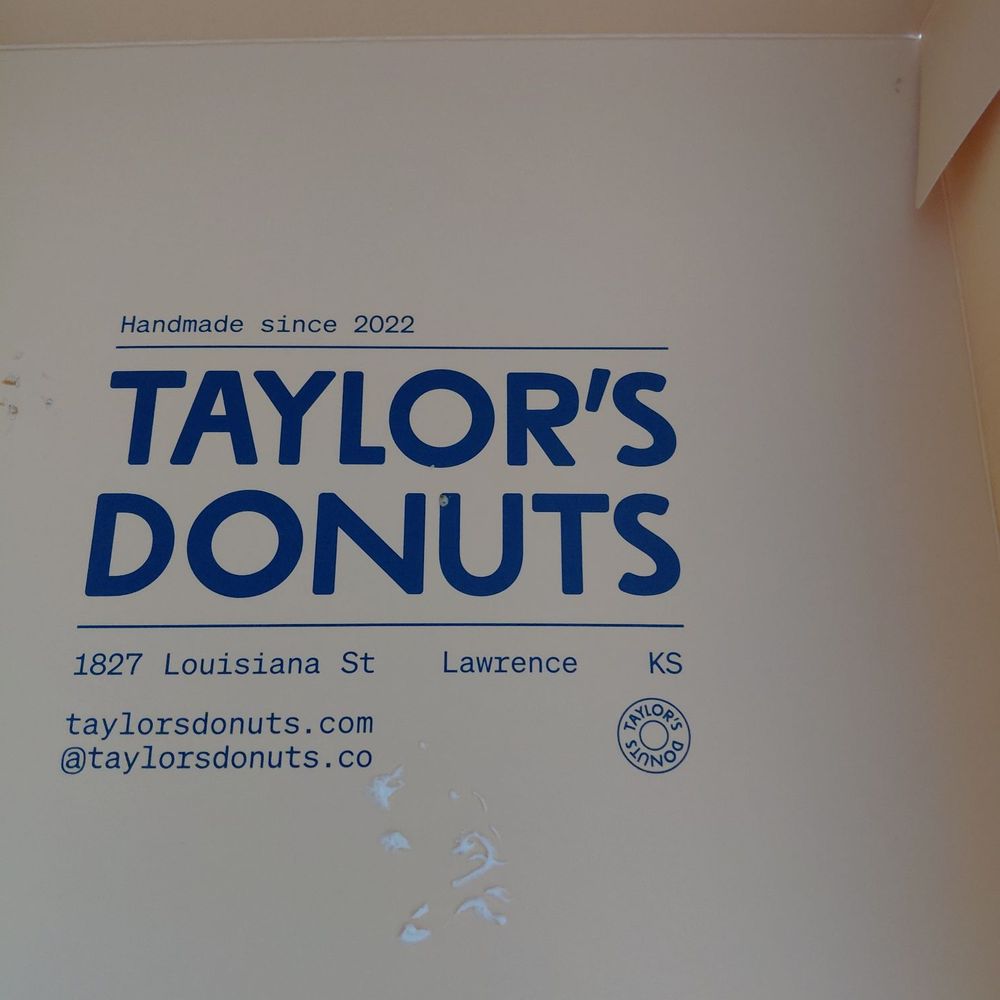 Taylor's Donuts - Box lid - Coffee & Tea Near Me - Lawrence, Kansas Taylor's Donuts - Box lid - Coffee & Tea Near Me - Lawrence, Kansas
