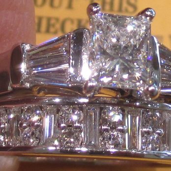 Abe's Jewelers - Kristina D. after picture platinum wedding set, sized individually, and soldered together - Jewelry Near Me - Keller, Texas Abe's Jewelers - Kristina D. after picture platinum wedding set, sized individually, and soldered together - Jewelry Near Me - Keller, Texas