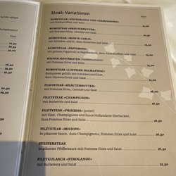 Zagreb Steak-House - Menu as of August 2022