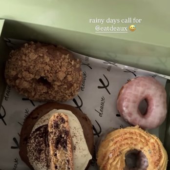 Deaux - Apple cider donut / espresso donut/ pumpkin cheesecake/ Olive oil old fashion donut - Donuts Near Me - Redlands, California