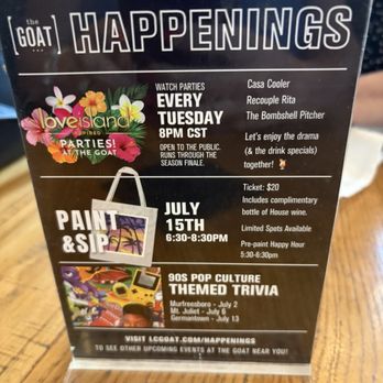 The Goat Germantown - Specials - Bars Near Me - Nashville, Tennessee The Goat Germantown - Specials - Bars Near Me - Nashville, Tennessee