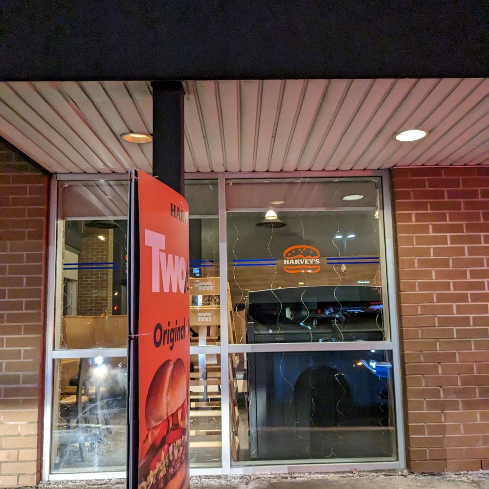 Harvey's - View inside the eatery from the drive-thru - Burgers Near Me - Scarborough, Ontario