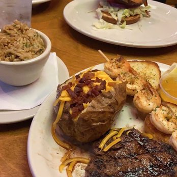 Texas Roadhouse - Bacon cheeseburger, sirloin and grilled shrimp - American Near Me - Humble, Texas