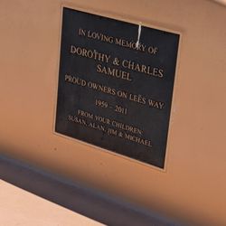College Estates Park - In loving memory plaque on a bench