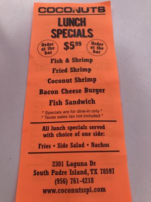 Menu photo 7 Coconut Jack’s South Padre Island, TX Menu photo 7 Coconut Jack’s South Padre Island, TX