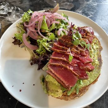 Graze - Avocado Egg Salad Tartine with tuna YUM! - Waffles Near Me - Tampa, Florida