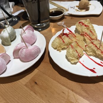 Sushi Taku - Mochi (L) fried banana (R) - Japanese Near Me - Chicago, Illinois Sushi Taku - Mochi (L) fried banana (R) - Japanese Near Me - Chicago, Illinois