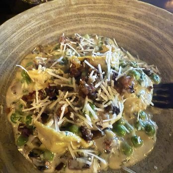 The Saint - Speciality pasta.  Waygu bacon, peas.  Delicious! - Steakhouses Near Me - Dallas, Texas