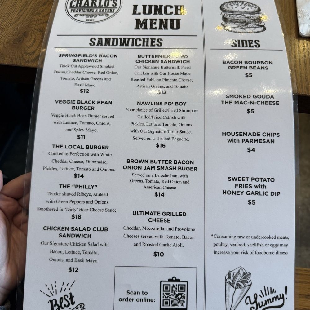 Charlos - Menu 1 - Barbeque Near Me - Springfield, Ohio