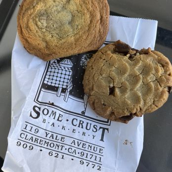 Some Crust Bakery - 2 cookies - and chocolate chip peanut butter both good - Bakeries Near Me - Claremont, California