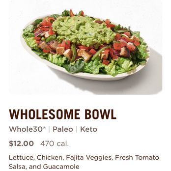 Chipotle Mexican Grill - The whole, wholesome bowl - looks pretty good but the Syracuse location doesn't come close to looking anything like this. - Fast Food Near Me - Syracuse, Utah Chipotle Mexican Grill - The whole, wholesome bowl - looks pretty good but the Syracuse location doesn't come close to looking anything like this. - Fast Food Near Me - Syracuse, Utah