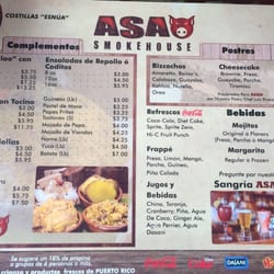 Asao Smokehouse - Menu back side