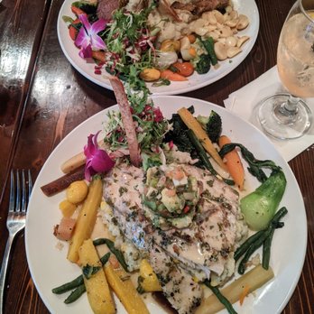 Wild Garlic Grill - Rack of Lamb (at the top) Seabass (at the bottom) - French Near Me - Tucson, Arizona