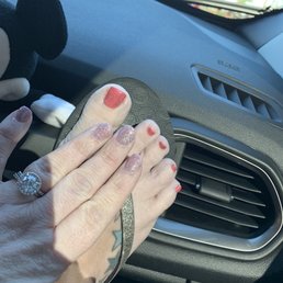 I asked for the same color on my toes as my nails this is why I got I asked for the same color on my toes as my nails this is why I got