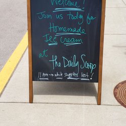 The Daily Scoop - Sign outside front door.