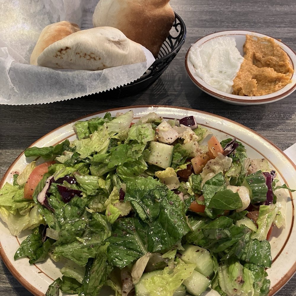 Alloush Grill - Side salad with my lunch - Mediterranean Near Me - Livonia, Michigan