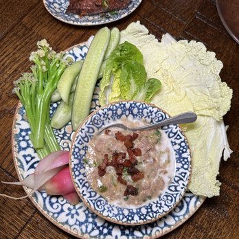 KRU - "Lon" Cured Pork Jowl ($32) - Thai Near Me - Brooklyn, New York