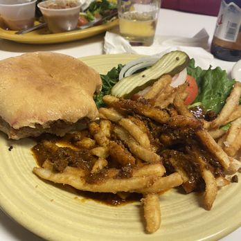 The Yesterday's Diner - Tenderloin sandwich and chili fries. - Breakfast & Brunch Near Me - Red River, New Mexico