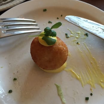Ask For Luigi - Baccala arancini with saffron aioli - Italian Near Me - Vancouver, British Columbia Ask For Luigi - Baccala arancini with saffron aioli - Italian Near Me - Vancouver, British Columbia