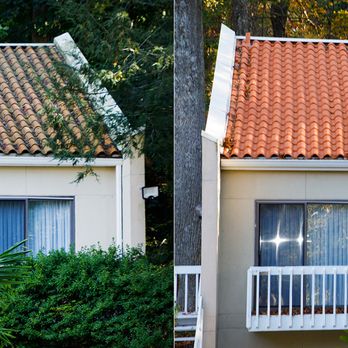 Superior SoftWash - Barrel Tile Roof before and after SoftWash treatment - Pressure Washers Near Me - Linthicum, Maryland Superior SoftWash - Barrel Tile Roof before and after SoftWash treatment - Pressure Washers Near Me - Linthicum, Maryland