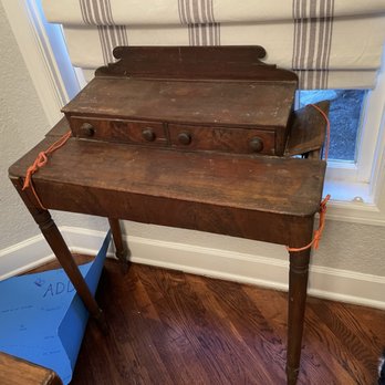 Allison's Wood Finishing - Before. Held together by rope and had a split back leg. - Refinishing Services Near Me - Tempe, Arizona Allison's Wood Finishing - Before. Held together by rope and had a split back leg. - Refinishing Services Near Me - Tempe, Arizona