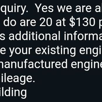 Arizona Engine Rebuilding - Owner stating it would be 2600 vs the higher amount they charged me - Auto Repair Near Me - Phoenix, Arizona